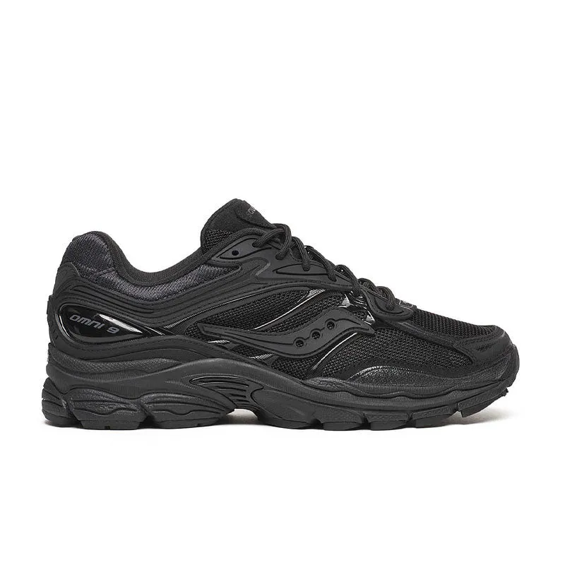 Saucony ProGrid Omni 9 Armor Black S70897-3 running in a ice field area shoes Suede Trim