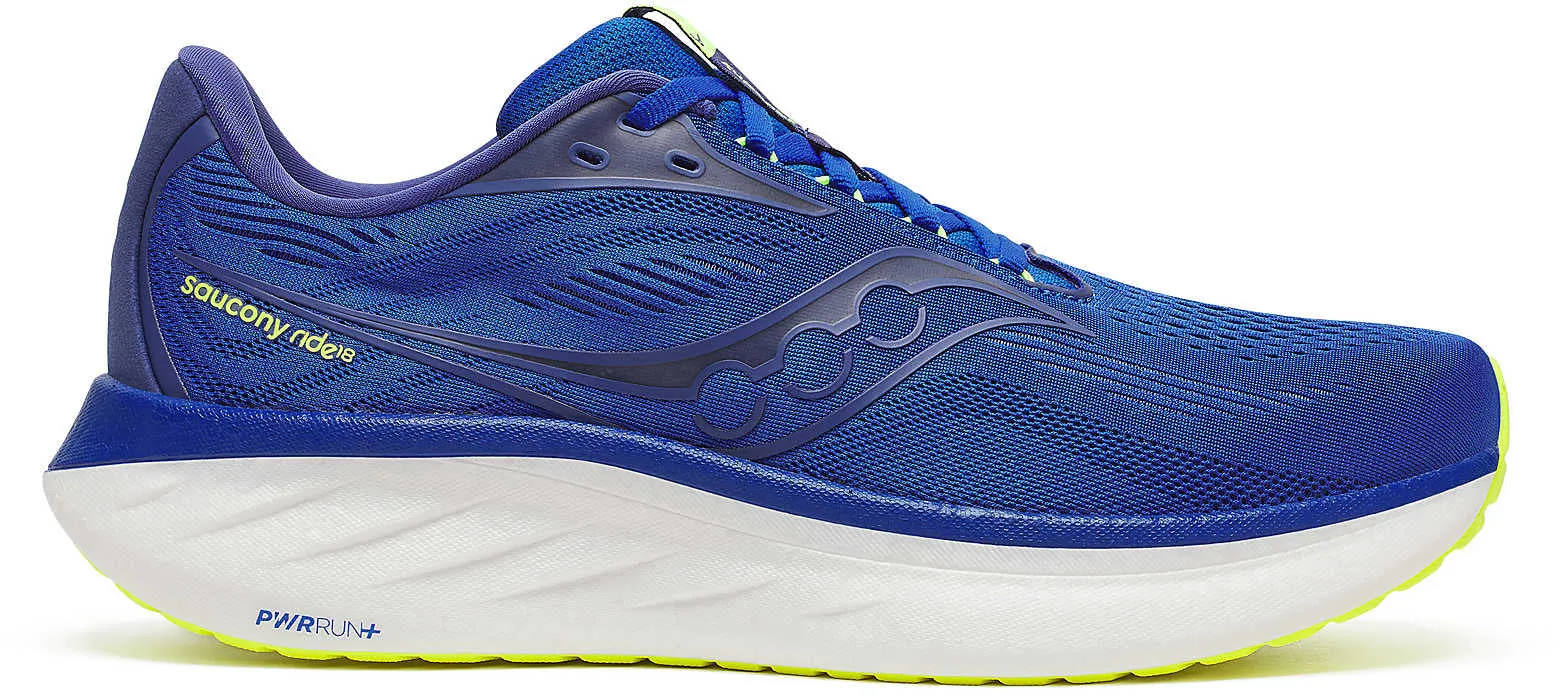 Saucony Ride 18 Mens Running Shoes - Blue running headbands