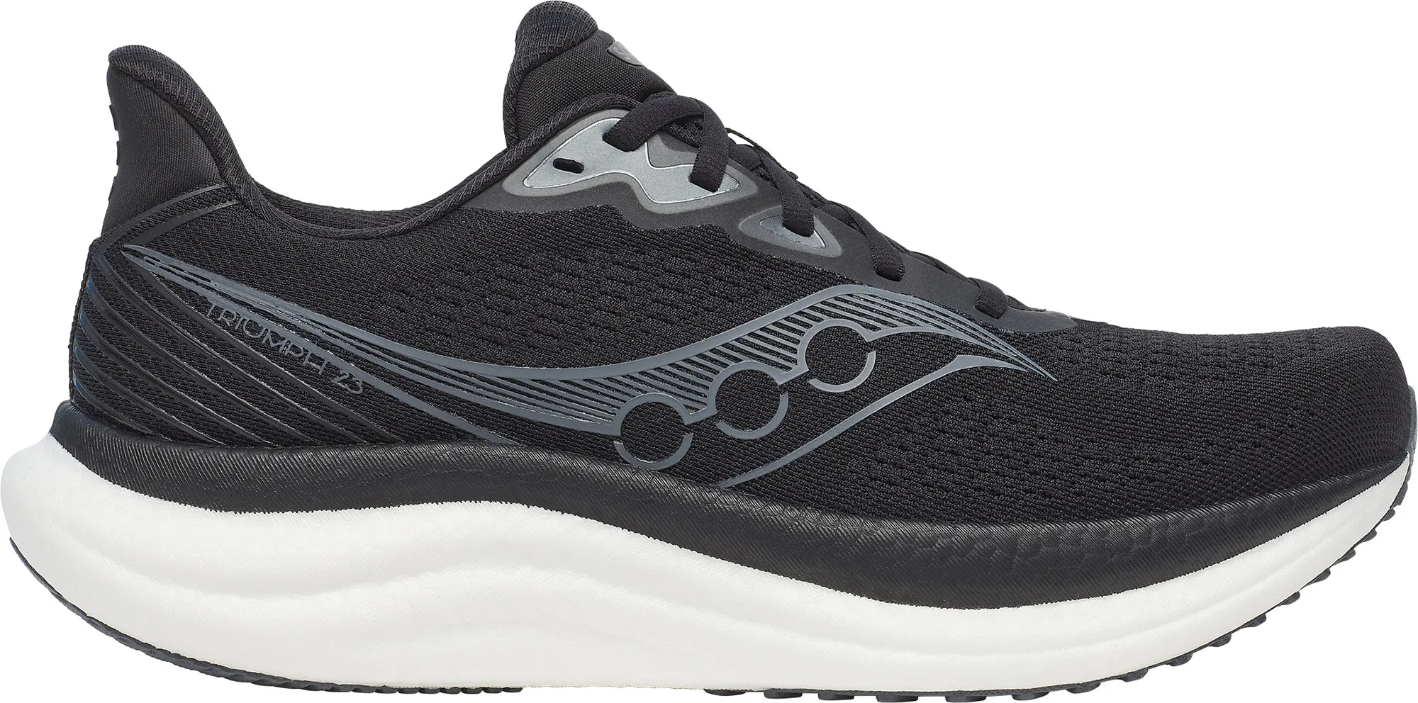 Saucony Triumph 23 WIDE FIT Mens Running Shoes - Black Abrasion Resistant Fabric