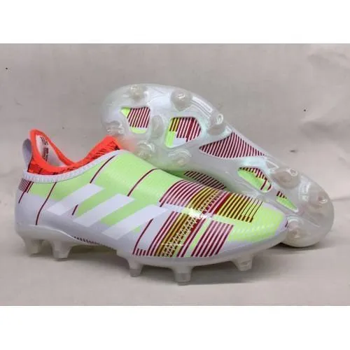 Locked Fit New Adidas Glitch Skin 17 FG Soccer Cleats Shoes Grass Green Orange Grey