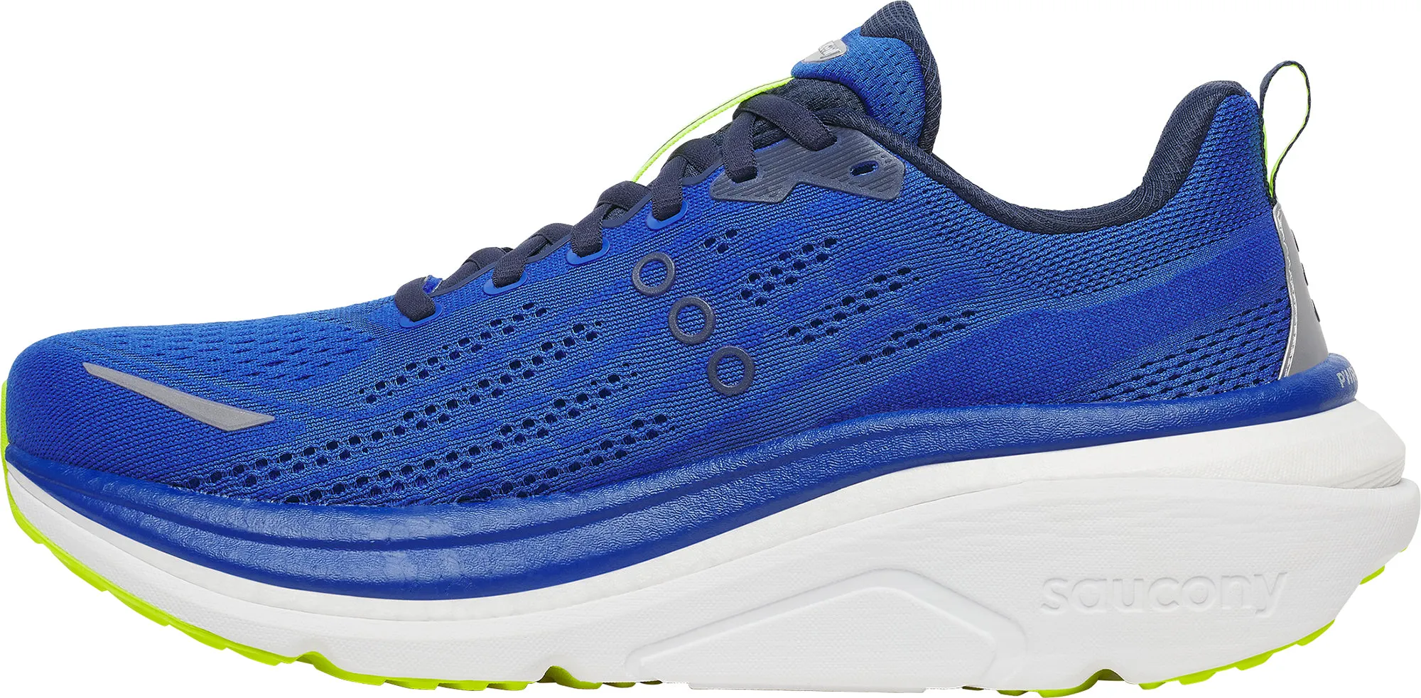 Reinforced toe box Durable Traction Pattern Saucony Hurricane 25 Mens Running Shoes - Blue
