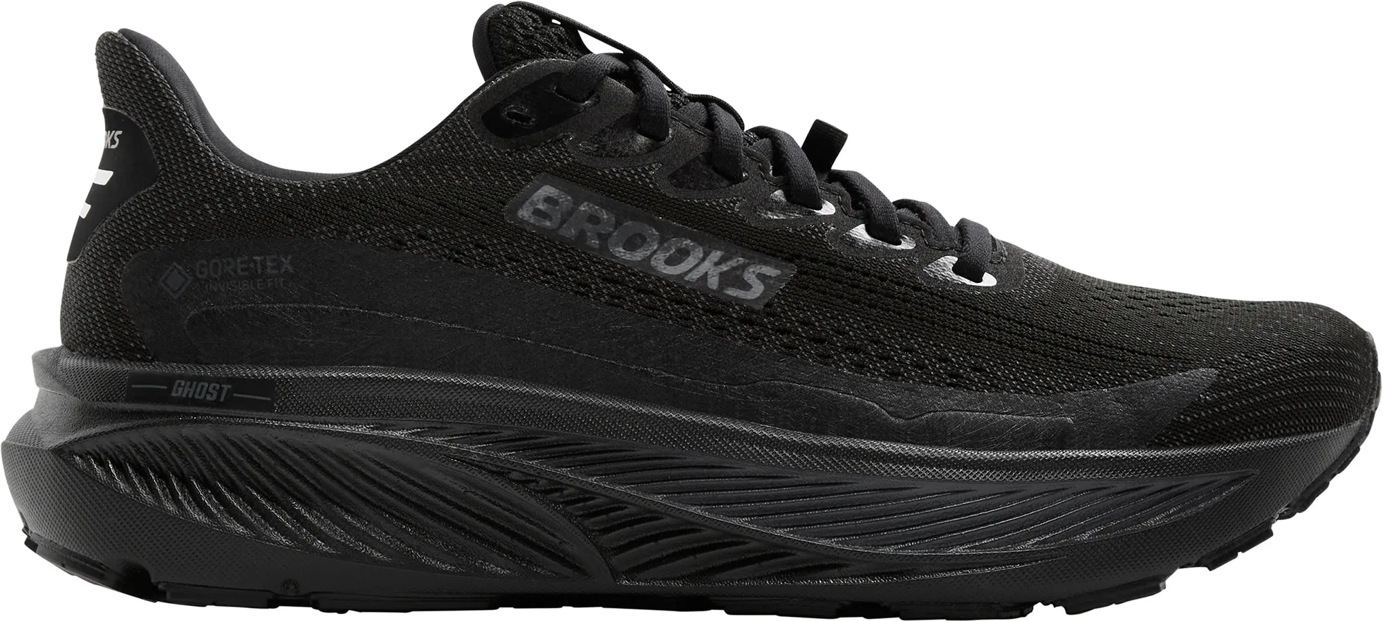Brooks Ghost 17 GORE-TEX Womens Running Shoes - Black Dynamic Heel Clutch