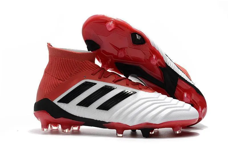 Adidas Predator 18.1 FG Soccer Cleats Red White Retro Black Natural motion