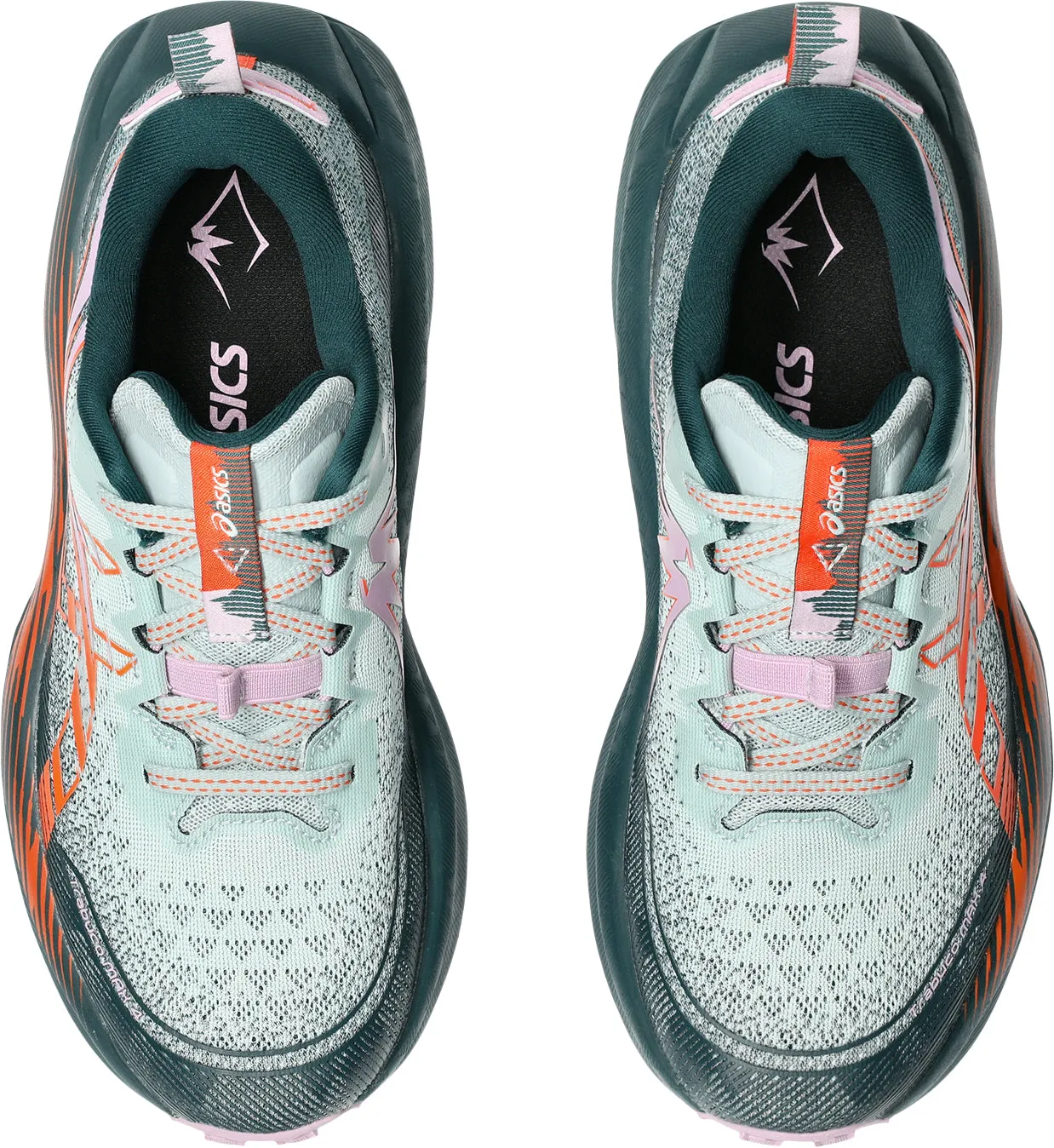 Asics Trabuco Max 4 Womens Trail Running Shoes - Green running on a dirt path