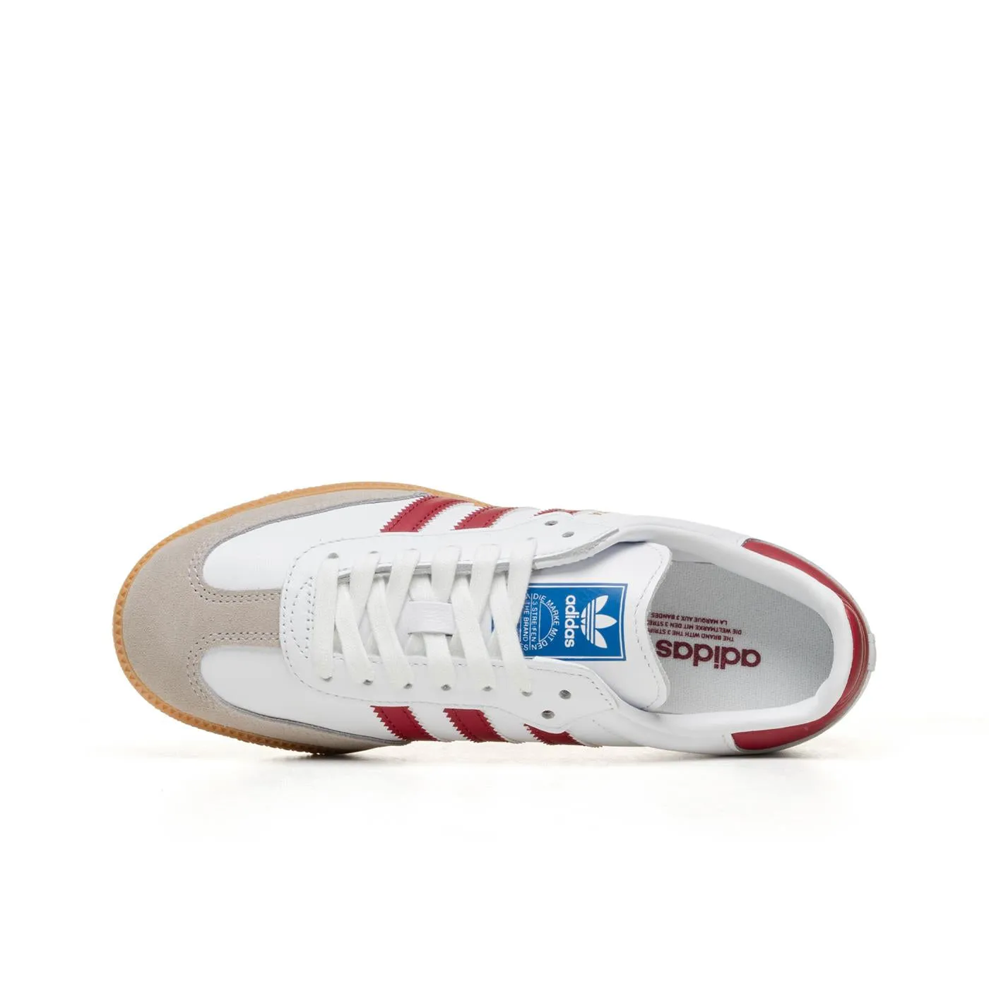 Durable Design Water resistant upper Adidas Originals Samba OG Ftwr White/Collegiate Burgundy/Gum