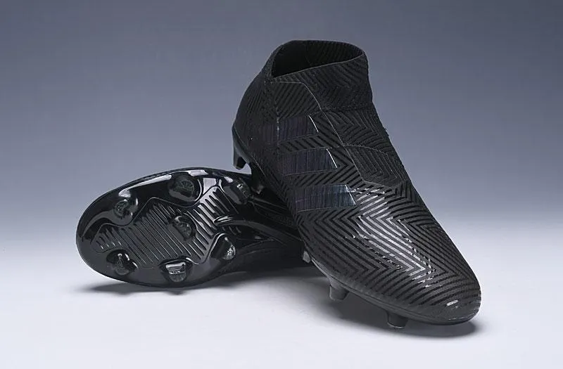New Adidas Nemeziz 18 'Spectral Mode' Soccer Cleats Shoes All Black Fast Response