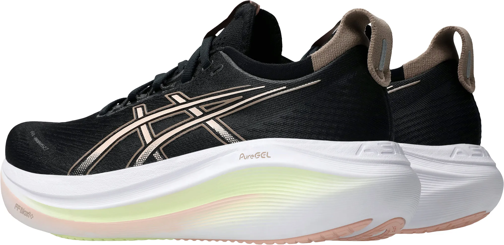 breathable lining shoes Asics Gel Nimbus 27 Womens Running Shoes - Black