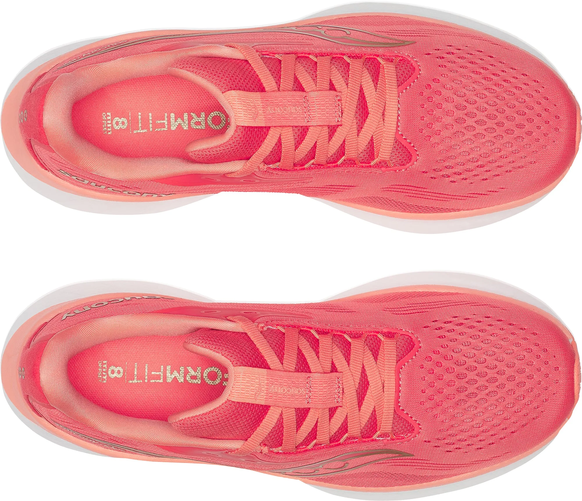 Tensile Knit Upper Saucony Ride 18 Womens Running Shoes - Pink