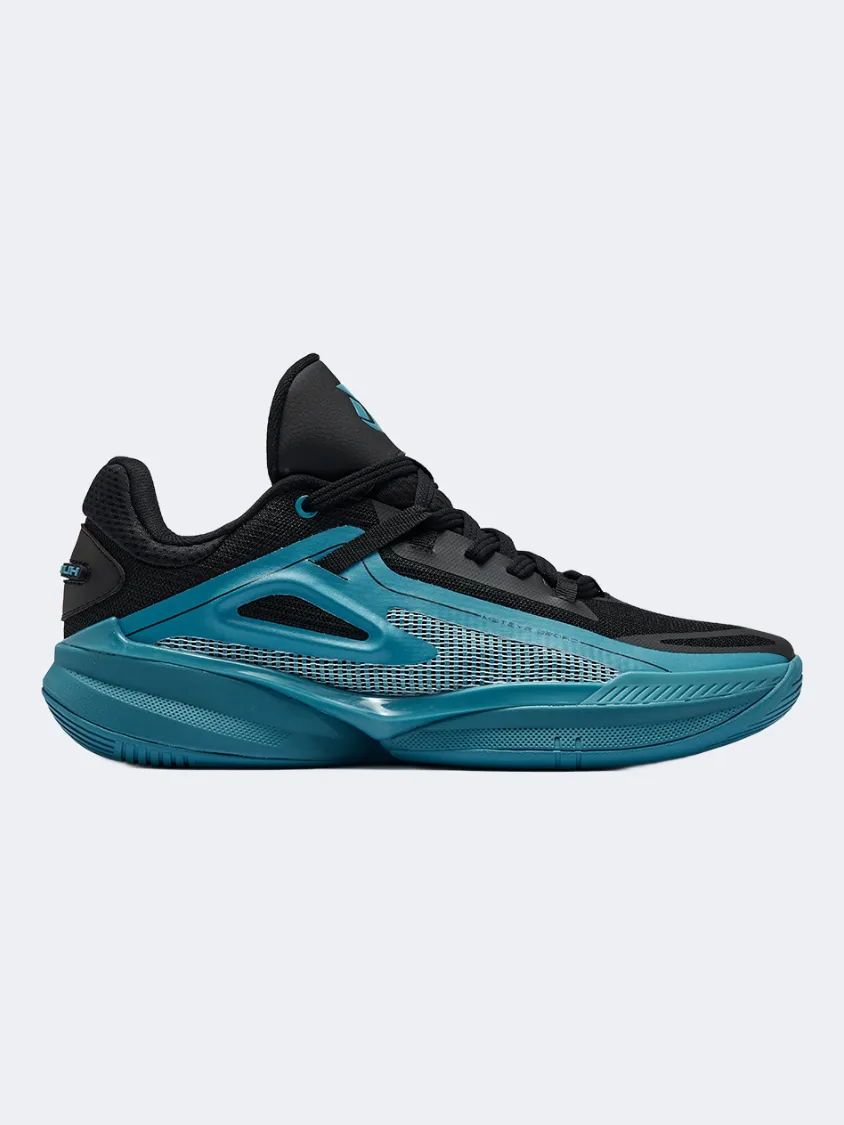 Erke Men Basketball Shoes Black/Dark Blue Multi Directional Tread Pattern