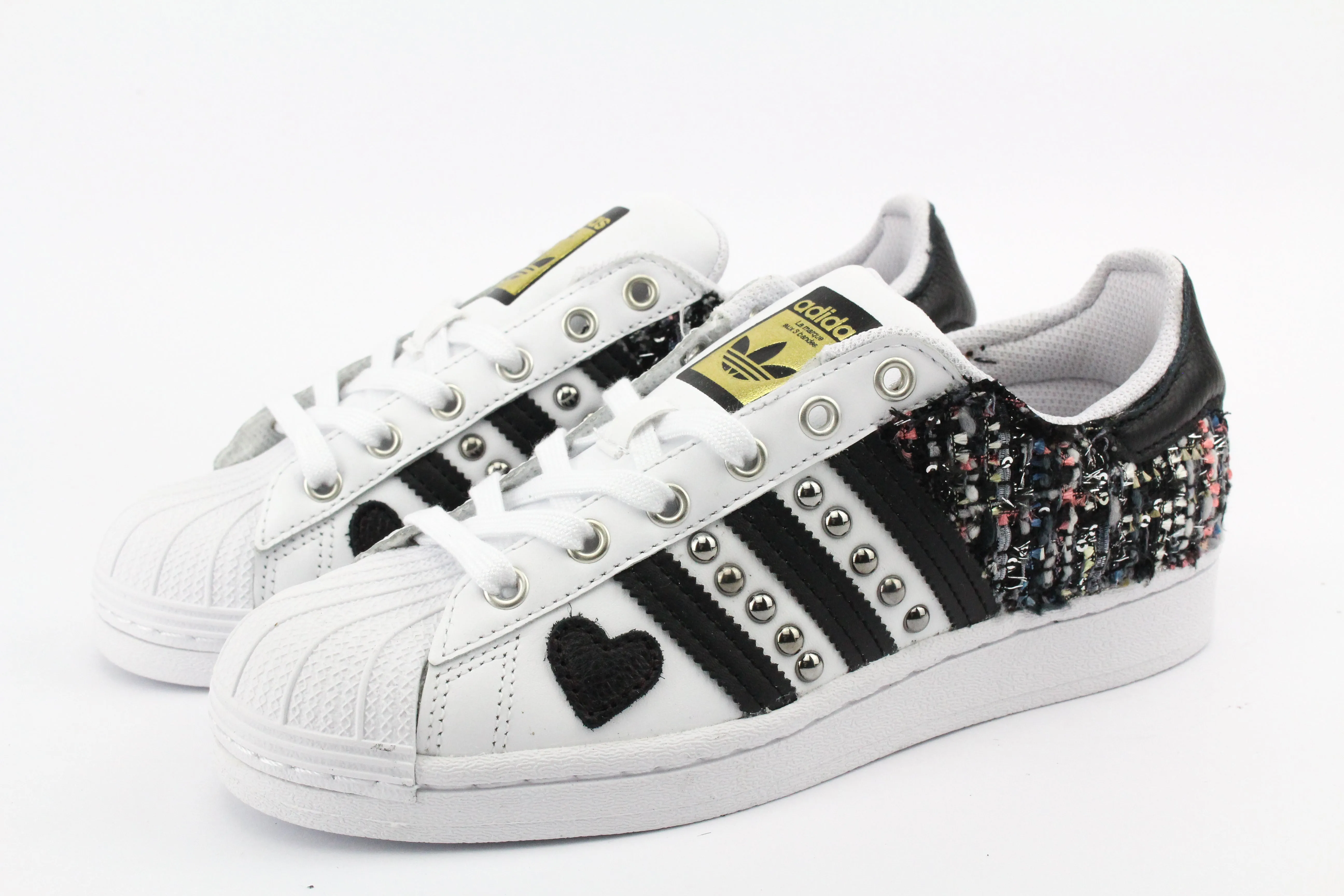 Adidas Superstar Black Boucl?? Borchie & Cuore Outdoor Adventure Farm Jog