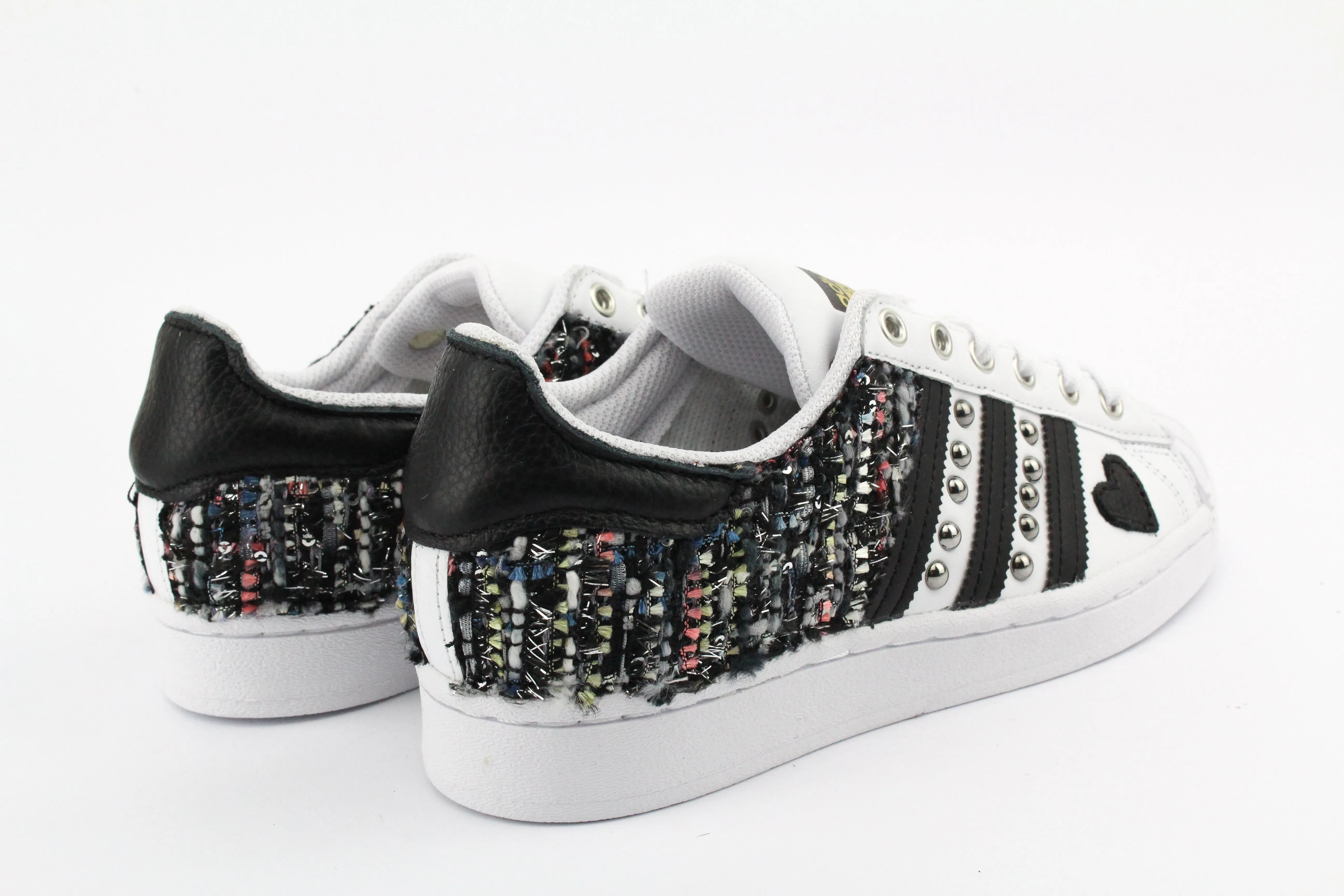 Adidas Superstar Black Boucl?? Borchie & Cuore Comfy Layer