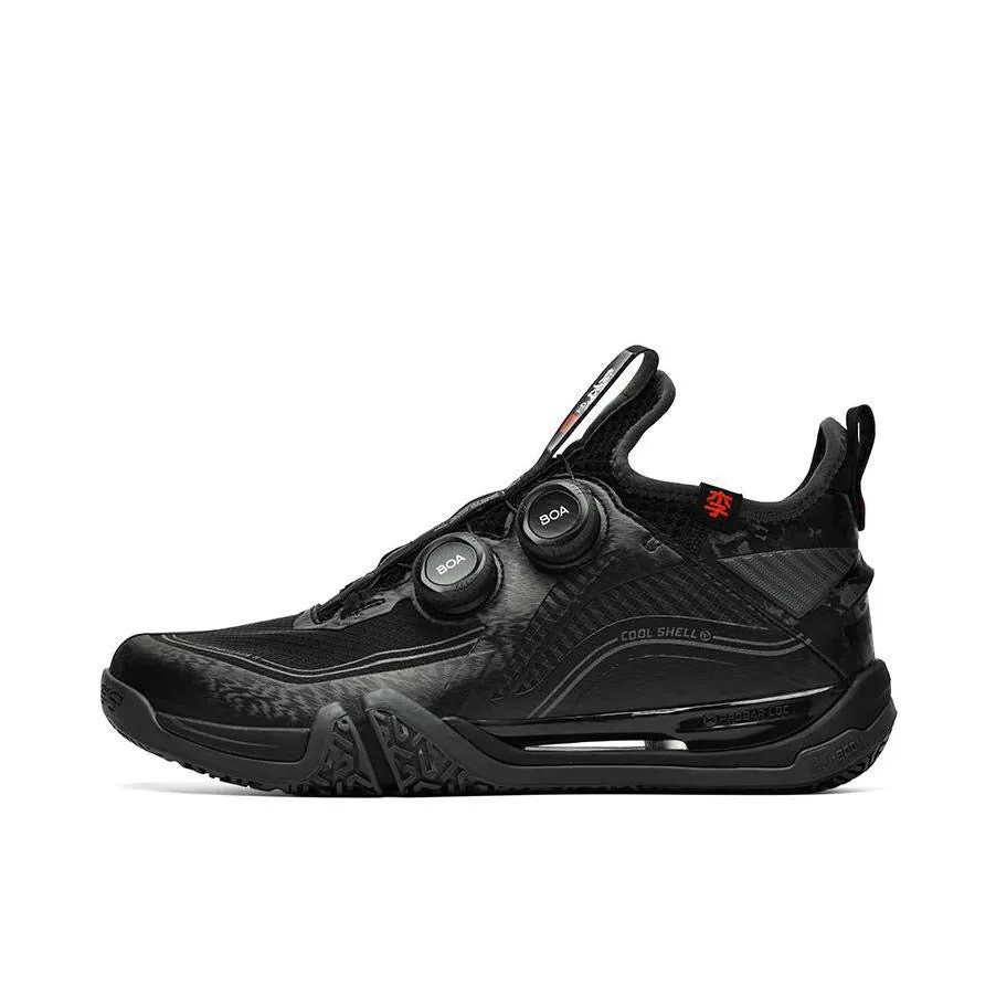Li-Ning Ground Flying 2 Max / Saga II Max Badminton Shoes - Black EnhancedGrip Balanced Step Flow