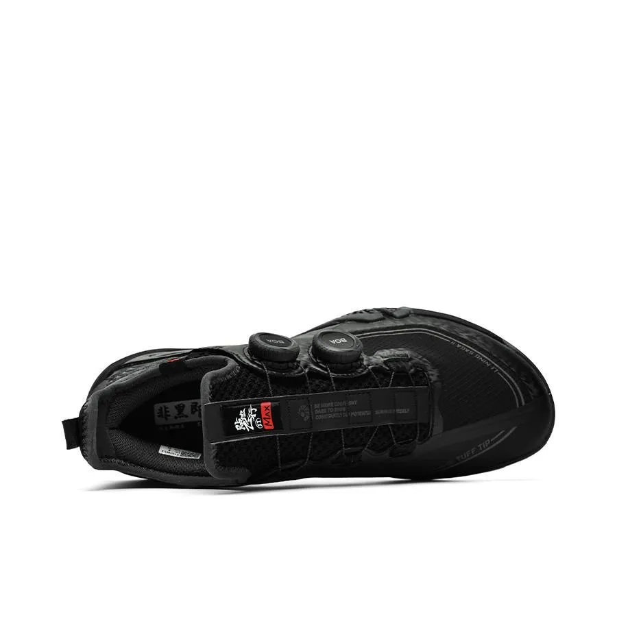 Li-Ning Ground Flying 2 Max / Saga II Max Badminton Shoes - Black Lockdown Lacing System