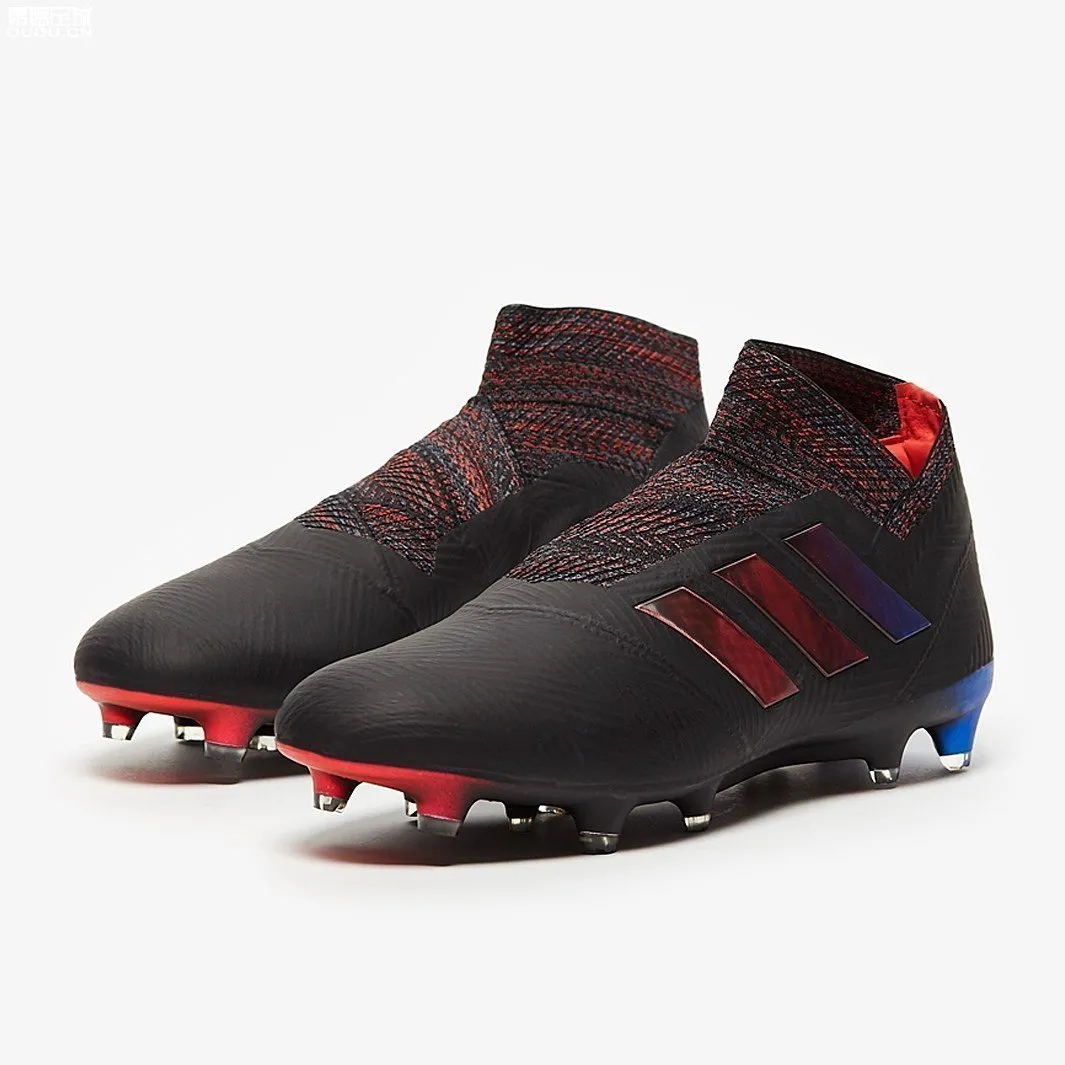 Maximum Comfort Abrasion resistant New Adidas Nemeziz 18  FG Soccer Cleats Shoes Black Red