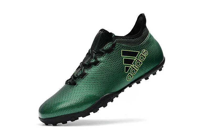 Strong Build New Adidas X series TF Thunderstorm Grass Spikes Soccer Cleats Shoes Green Black Lime