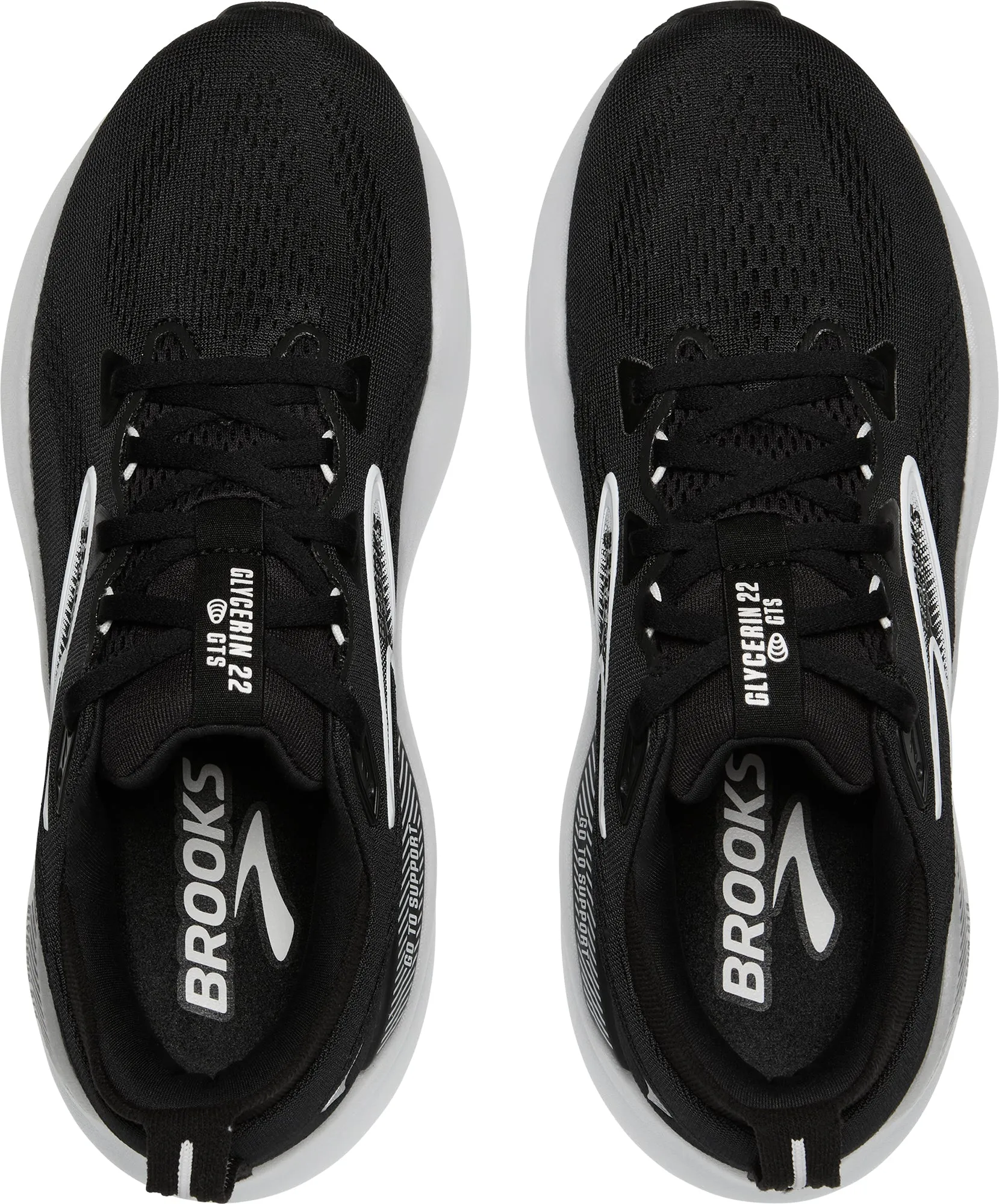 Brooks Glycerin GTS 22 Womens Running Shoes - Black Smooth Outsole Functional Features