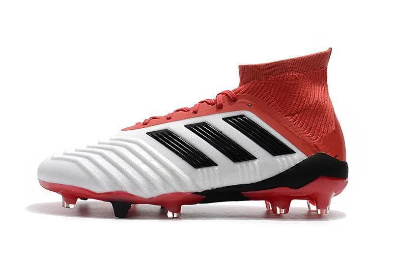 Ball Contact Ventilated Fit New Adidas Predator 19.1 FG Soccer Cleats Shoes Red White