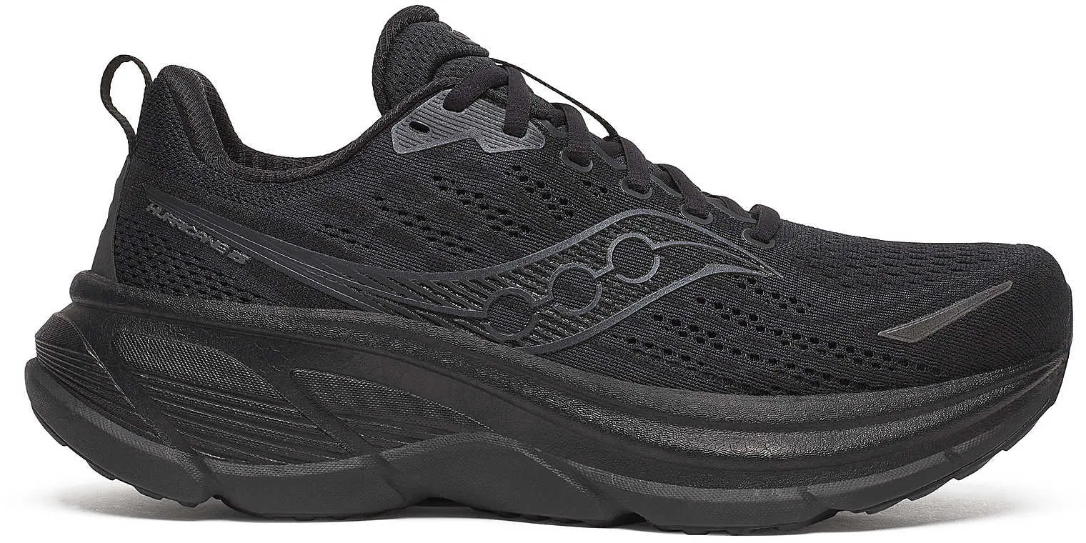concrete running shoes Saucony Hurricane 25 Mens Running Shoes - Black