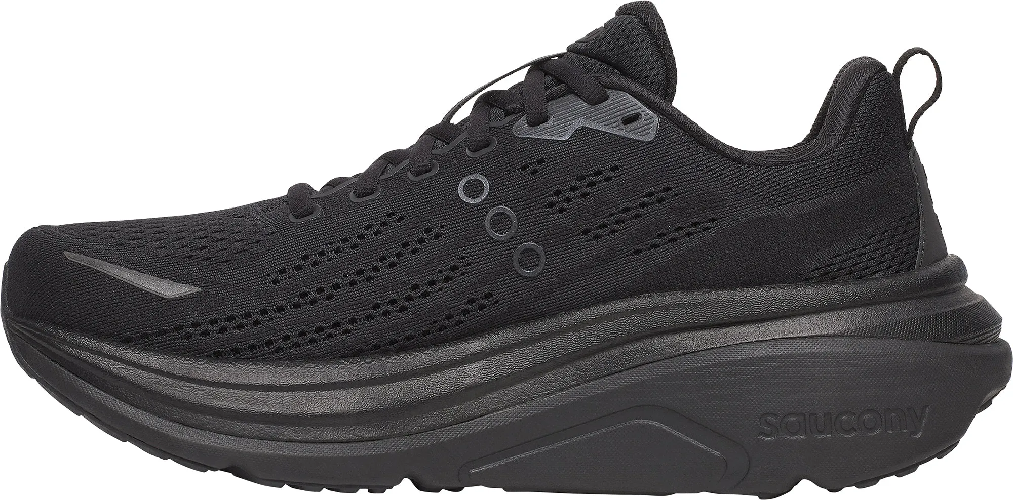 Saucony Hurricane 25 Mens Running Shoes - Black Balanced Stack Height Anti Twist Stability Plate
