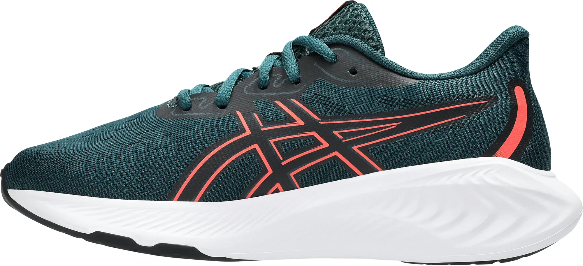 wide - toe - box - feature shoes uneven - terrain running shoes Asics Gel Cumulus 26 GS Junior Running Shoes - Green