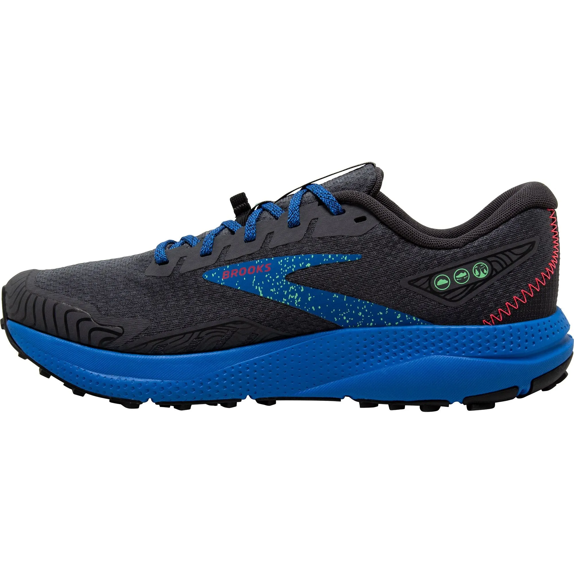 fabric running shoes running on trail Brooks Divide 4 Mens Trail Running Shoes - Black