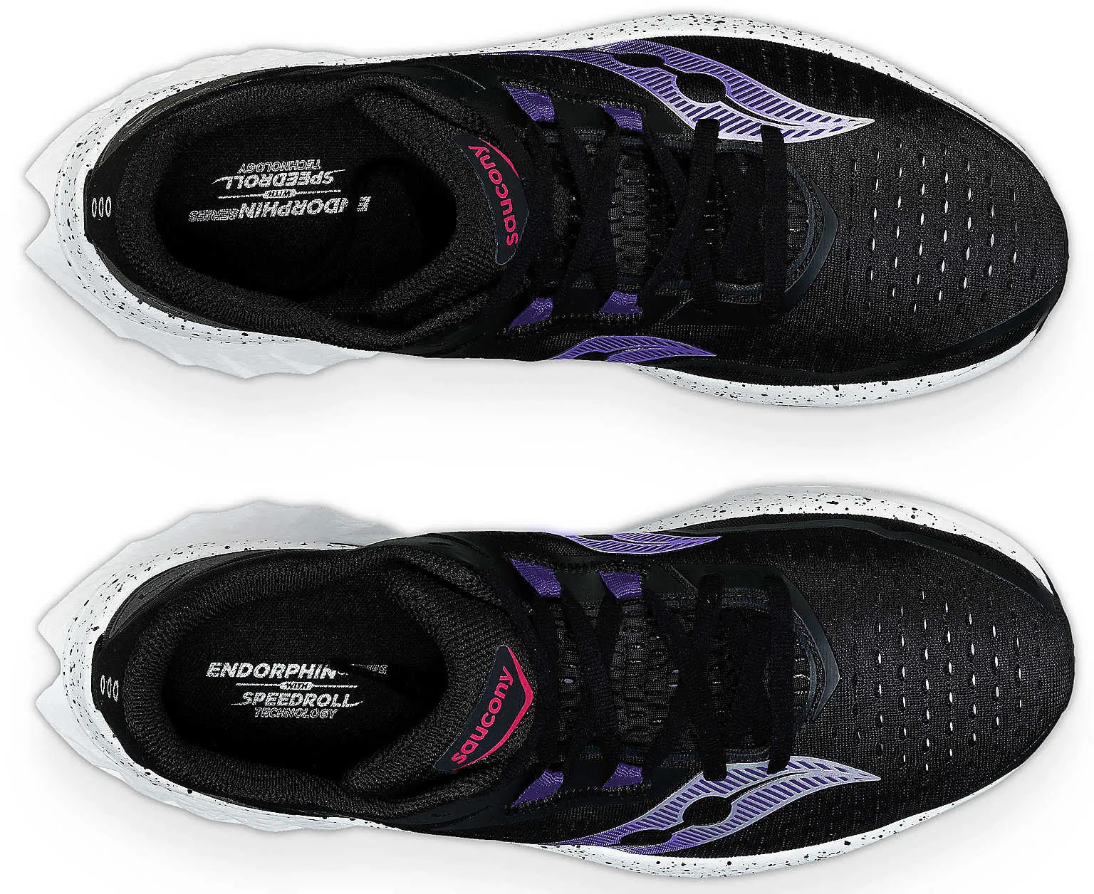 Dual Density Foam Layering running on trail Saucony Endorphin Speed 4 Womens Running Shoes - Black