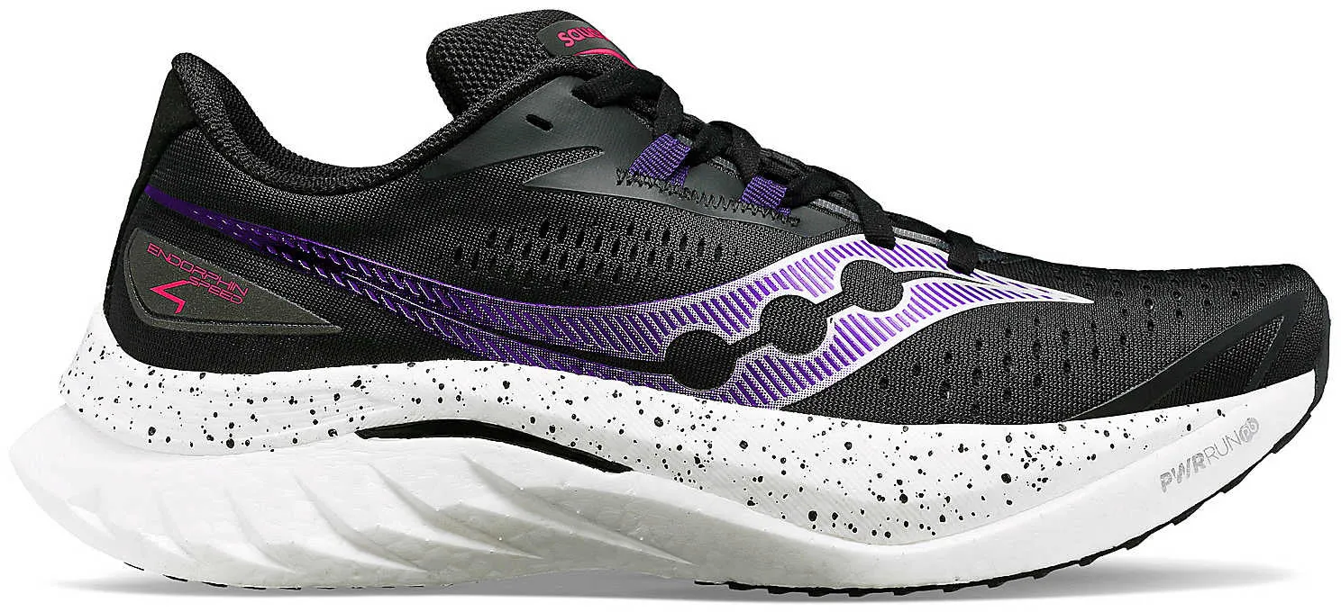 Non Slip Heel Saucony Endorphin Speed 4 Womens Running Shoes - Black