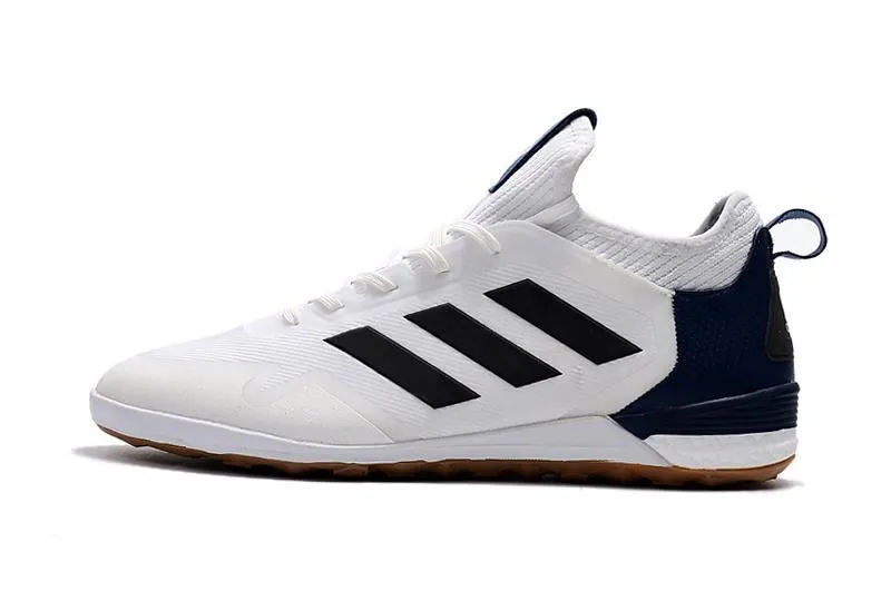 Adidas ACE TF Soccer Cleats Shoes White Black Blue Coffee Sprint Force Mesh Tongue