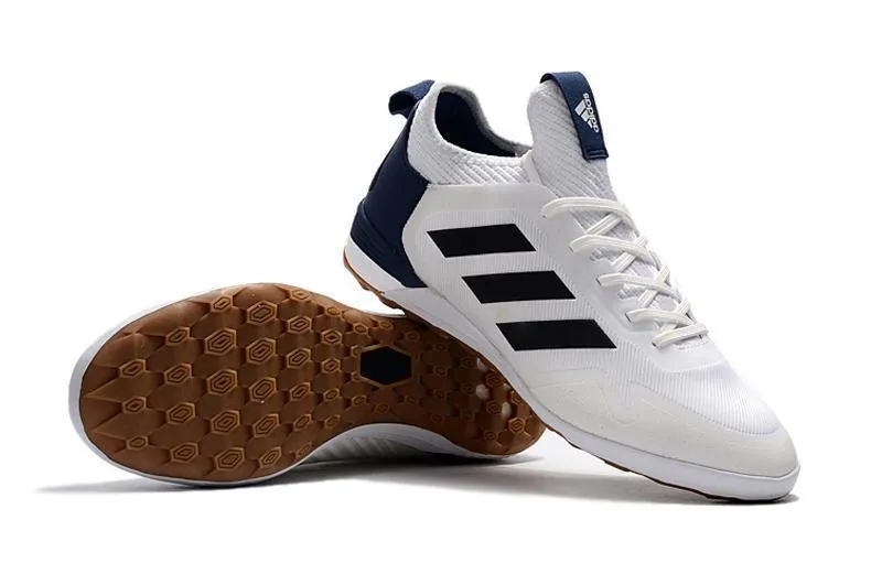 Sweat Control Game Surface Adidas ACE TF Soccer Cleats Shoes White Black Blue Coffee
