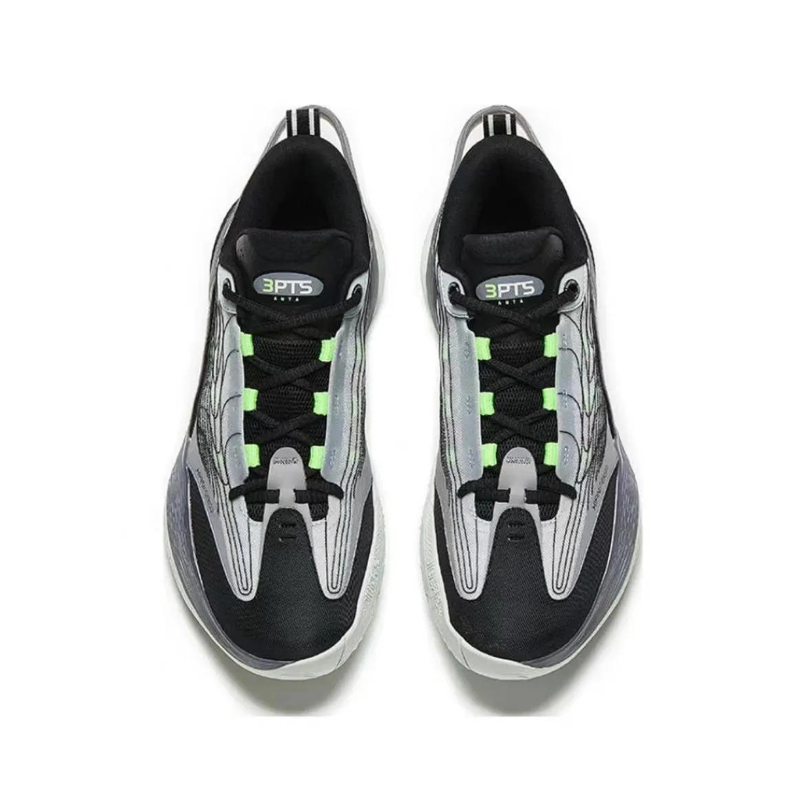Anta Three-Point Rain 1V2 - Green/Gray SyntheticUpper Torque Control Frame