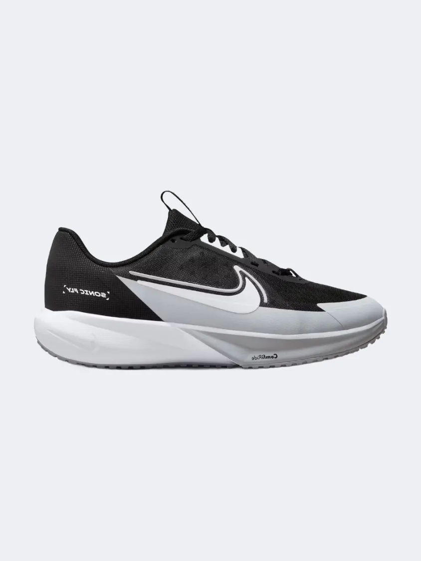 Nike Sonic Fly Gs Basketball Shoes Black/Grey/White Abrasion Resistant Toe Padded Comfort Standing Workers