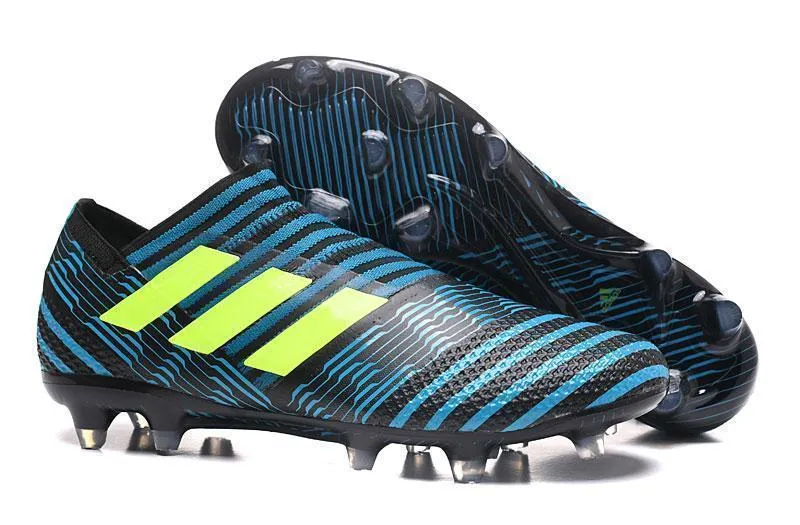 Quick Balance Forward Sprint Adidas Nemeziz Messi 17  360 Agility FG Soccer Cleats Shoes Black Blue Yellow