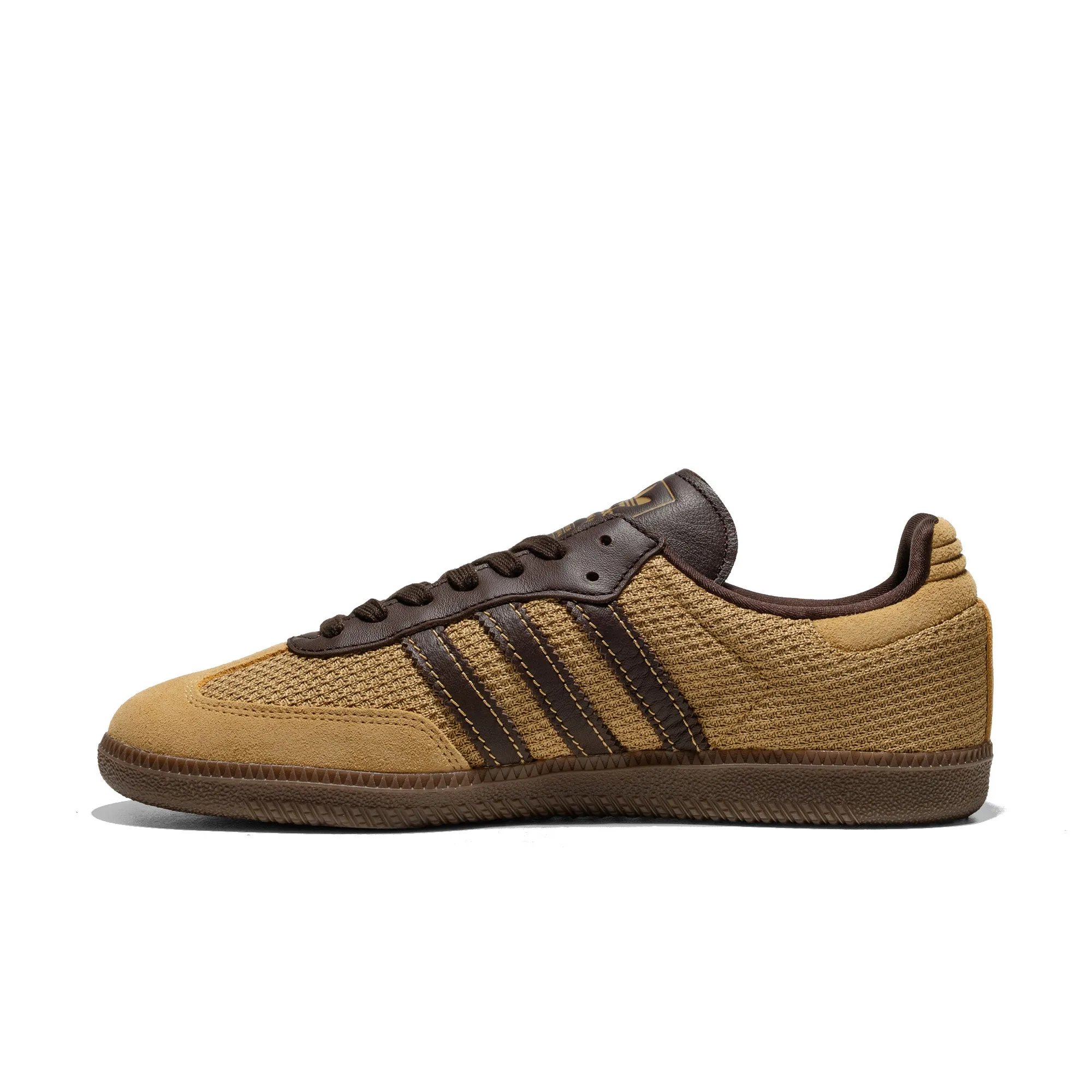 Adjustable Closure Smart Casual Adidas Originals Samba OG Golden Beige/Dark Brown/Gum