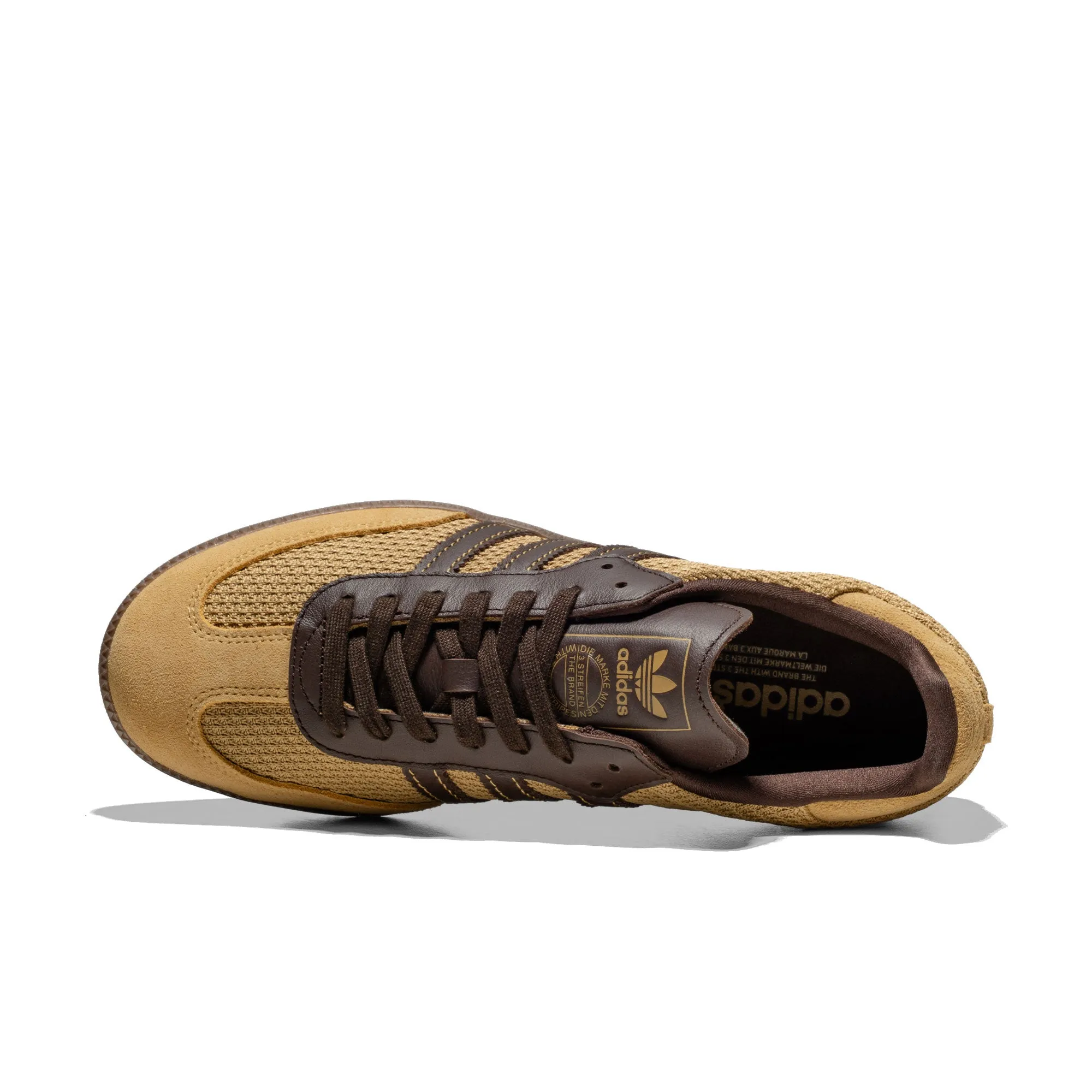 Anti Skid Adidas Originals Samba OG Golden Beige/Dark Brown/Gum