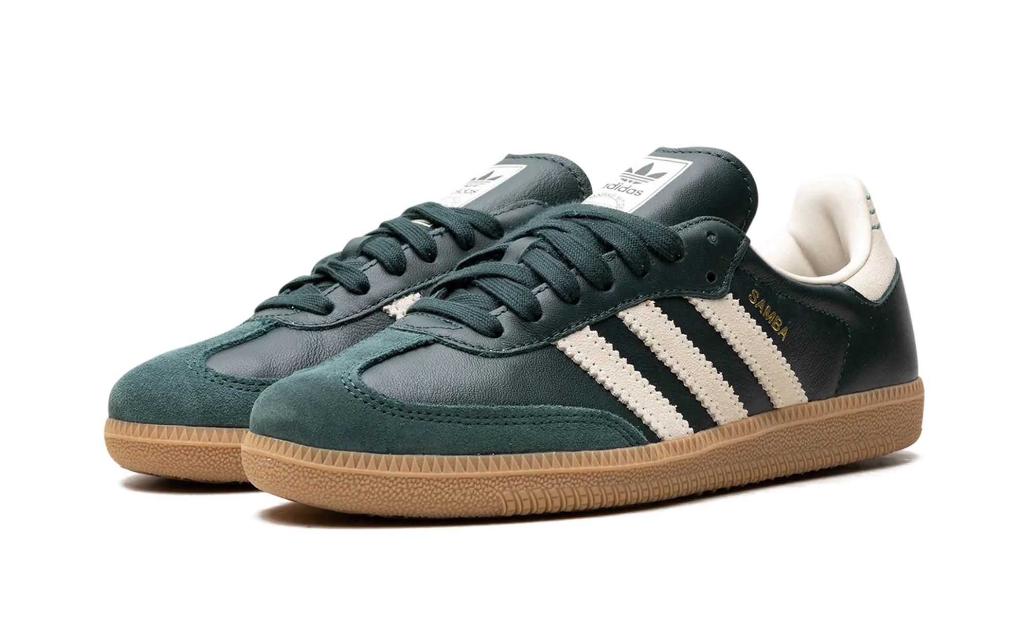 Mesh Upper Memory foam insole Samba OG "Shadow Green Cream White Gold Metallic"