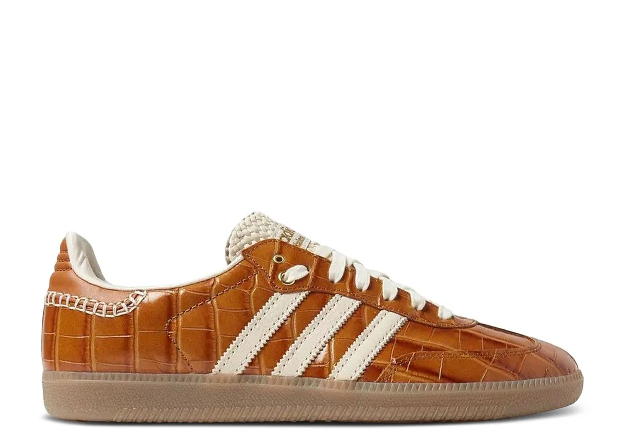 Adidas Samba Wales Bonner Brown Croc Smooth Texture