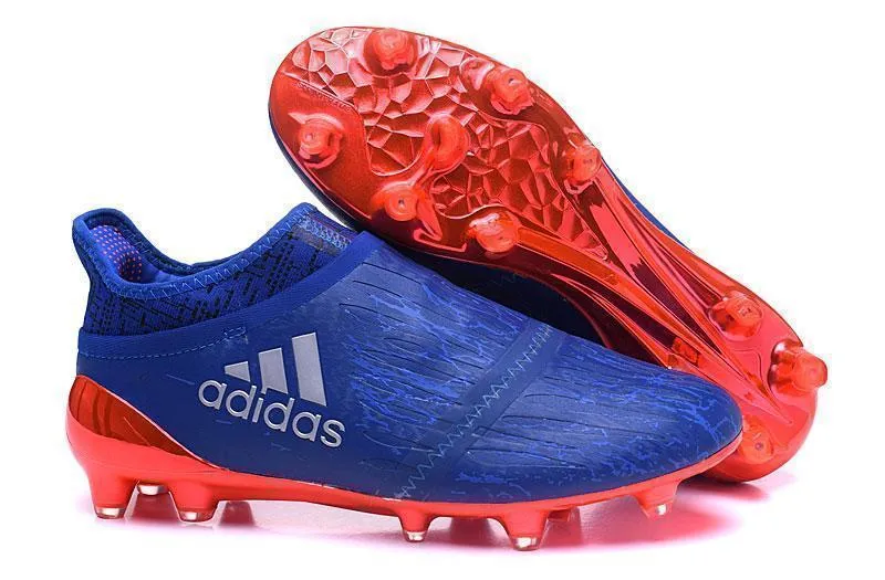 Stable Walk Adidas X 16  Purechaos FG/AG Soccer Cleats All Blue Solar Red