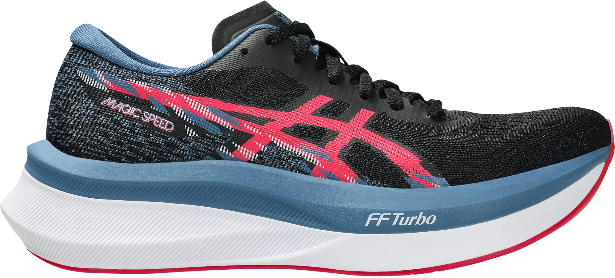 Perforated Airflow Panels low - top style Asics Magic Speed 4 Womens Running Shoes - Black