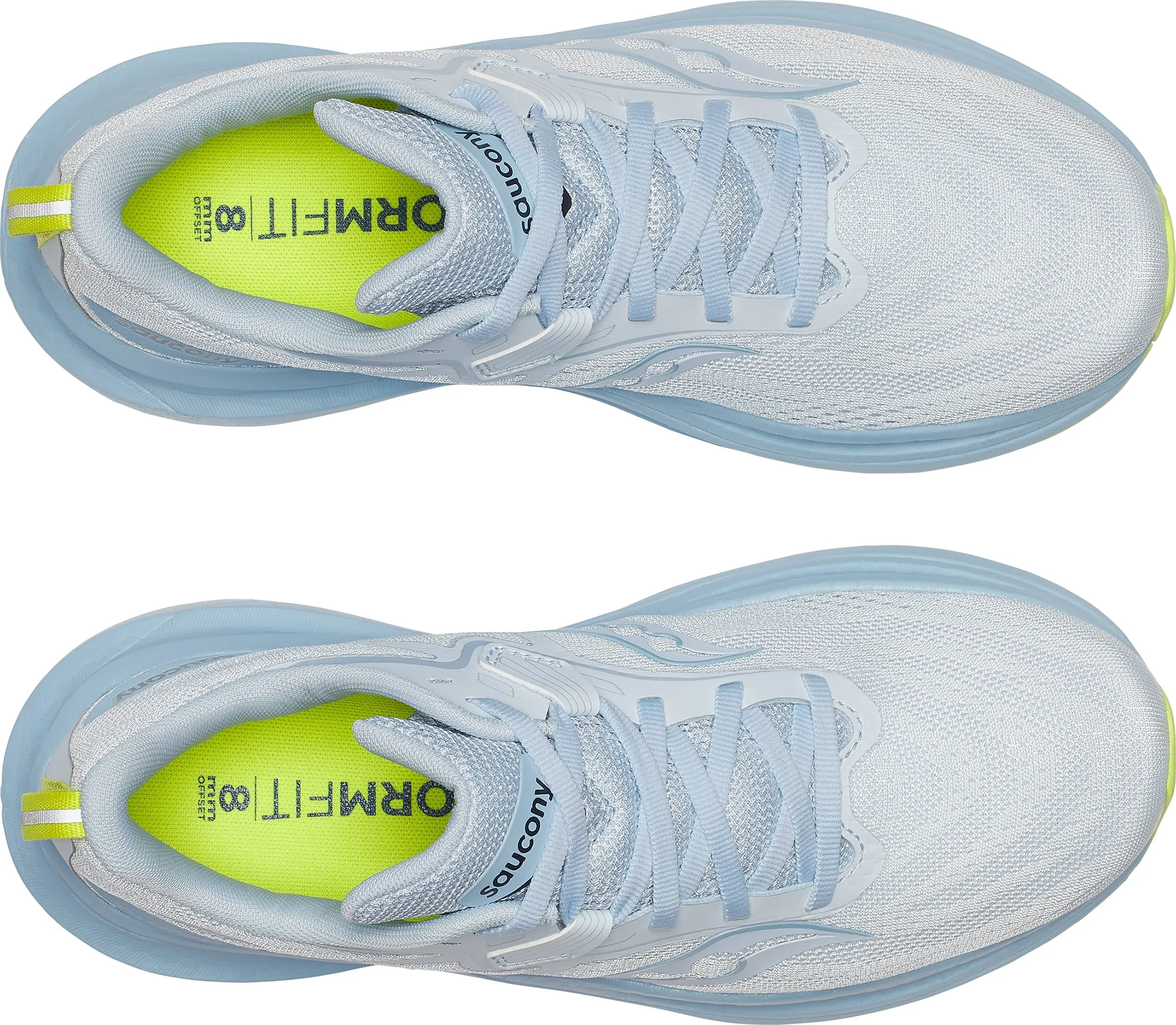 running during sunset Compression Molded Midsole Saucony Tempus 2 Womens Running Shoes - Blue