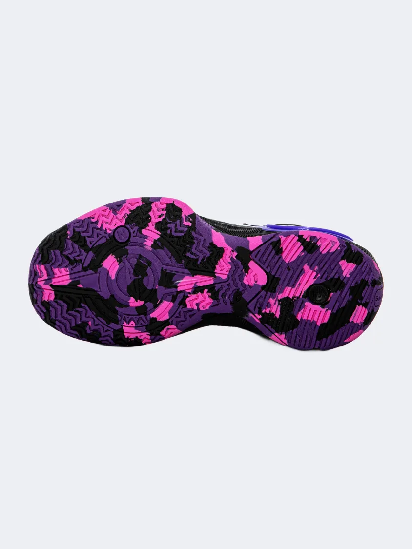 Clear Glow Pressure Relief Insoles Erke Gs-Boys Basketball Shoes Blue Purple/Black