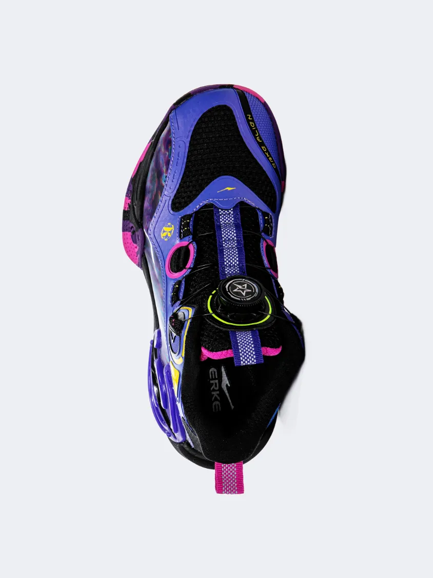Erke Gs-Boys Basketball Shoes Blue Purple/Black Leg Slim School Style