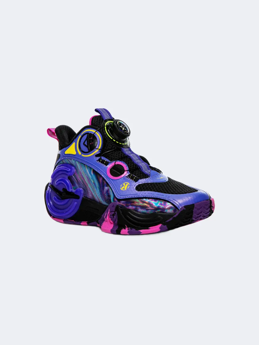 Erke Gs-Boys Basketball Shoes Blue Purple/Black Stable Free Pace