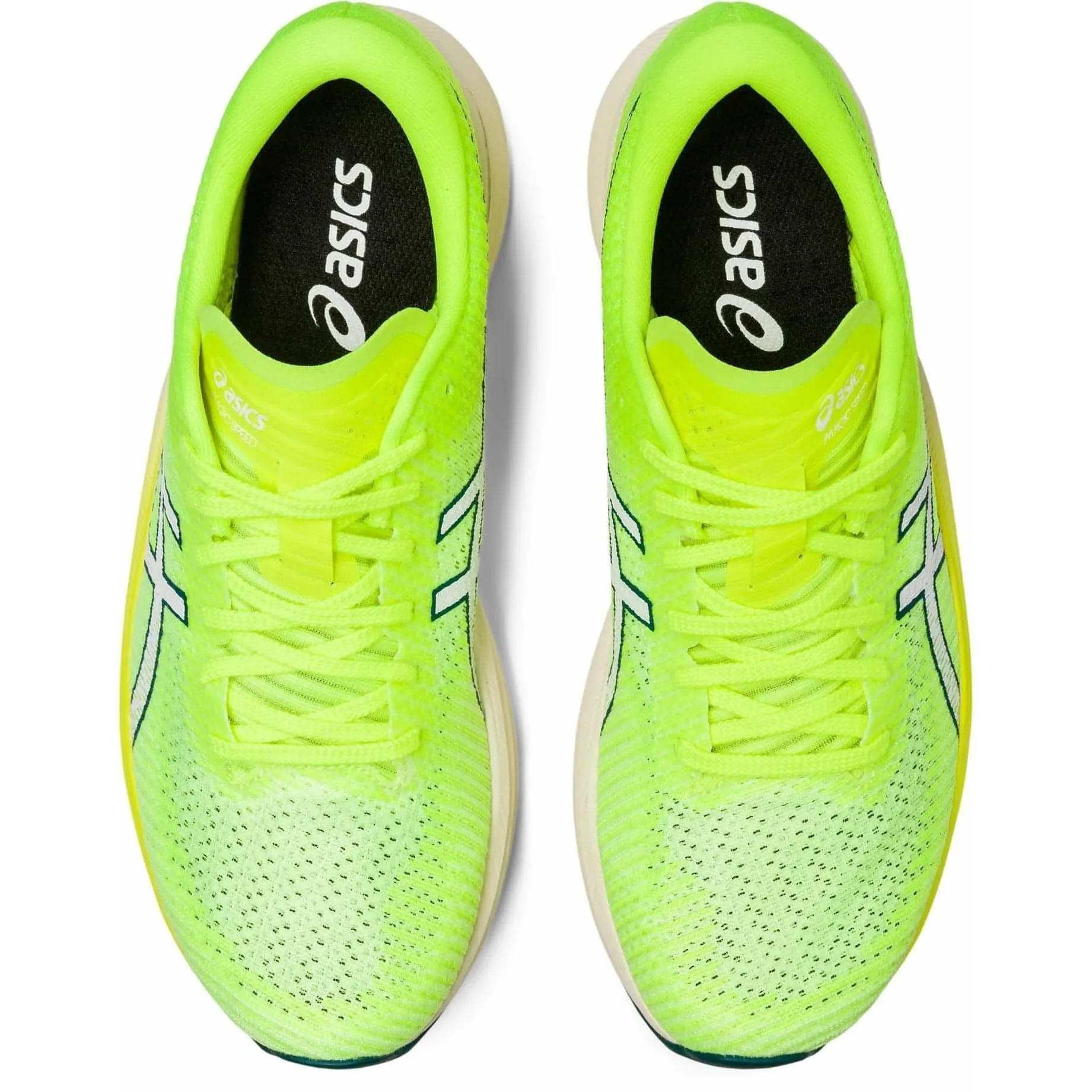 Asics Magic Speed 2 Womens Running Shoes - Yellow running in the heat