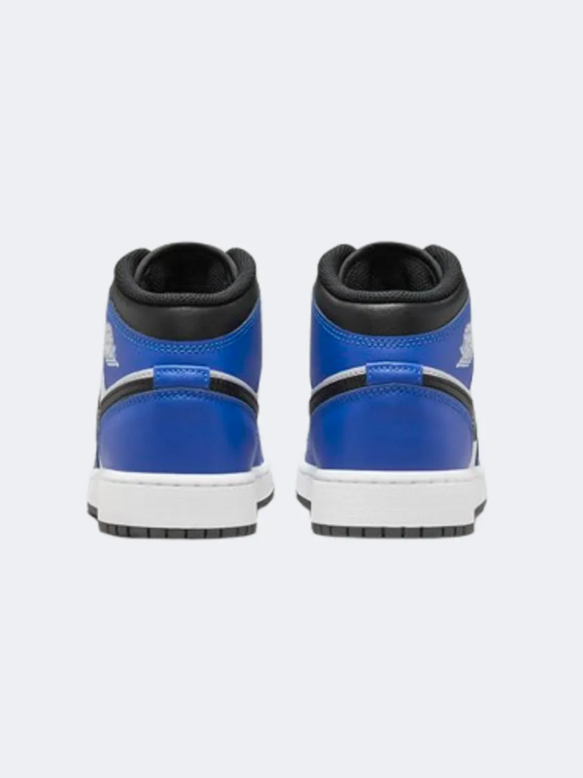 Fashion Edge Sun Guard Nike Air Jordan 1 Mid Boys Basketball Shoes Royal/White/Black