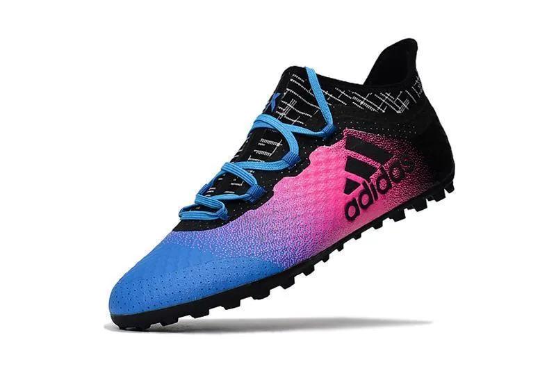 Sport Fit Slide Prevention New Adidas Weave TANGO Series TF Small Grass Spike Soccer Cleats Shoes Blue Pink Black