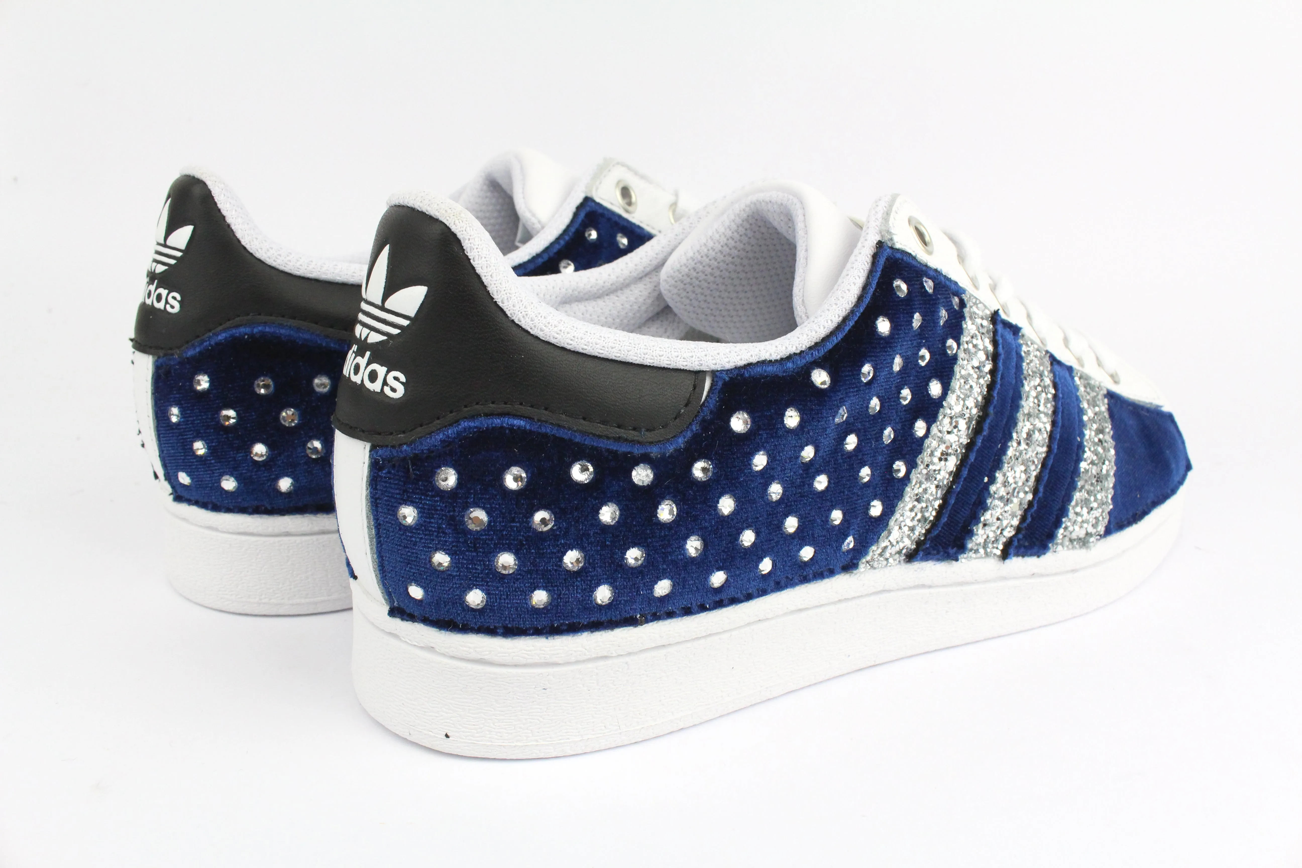 Adidas Superstar Blu Velluto  & Strass Termo Wardrobe Staple Style focused