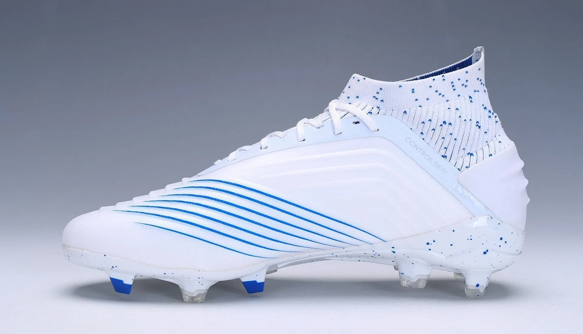 New Adidas Predator 19.1 FG Soccer Cleats Shoes White Blue High Support