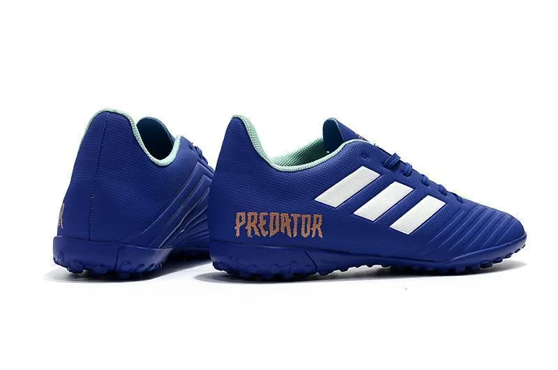 New Adidas Predator 18.4 TF Soccer Cleats Shoes Blue White Orange Lateral Support Spatial Awareness