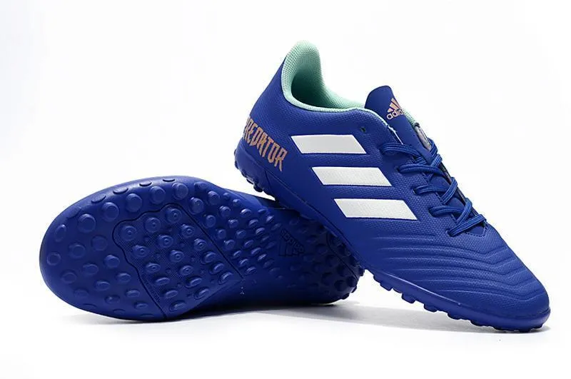 Dynamic Play Team Captain New Adidas Predator 18.4 TF Soccer Cleats Shoes Blue White Orange
