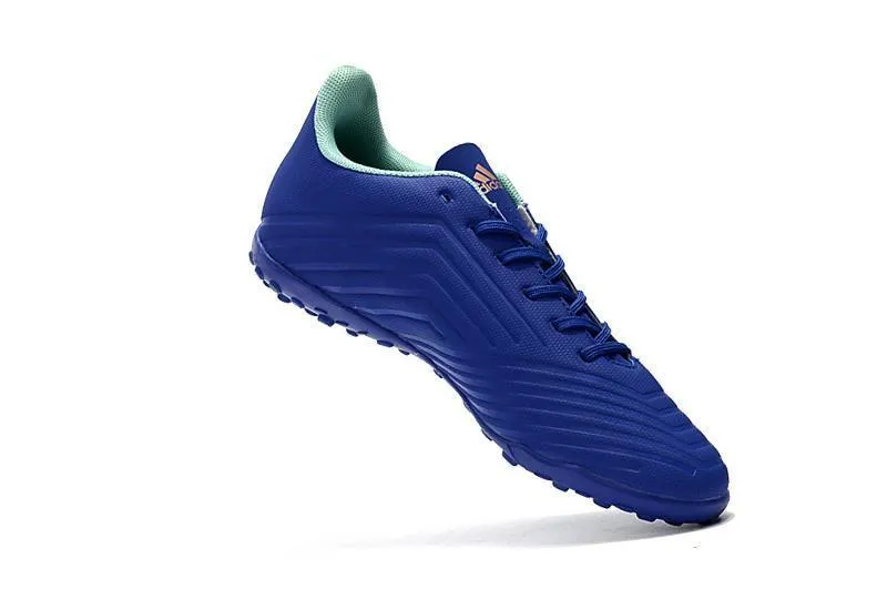 New Adidas Predator 18.4 TF Soccer Cleats Shoes Blue White Orange Pitch Control Quick Flex